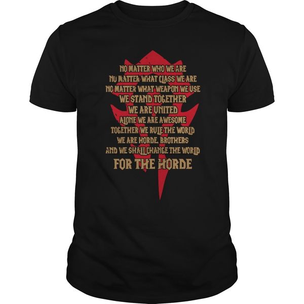 

men tshirt short sleeve for the horde - awesome t-shirt for wow fans t-shirt cool one neck women t-shirt sport hooded sweatshirt hoodie
