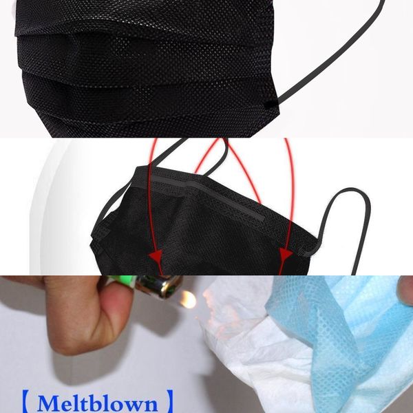

masks pink in face disposable blue stock black mask with elastic ear loop 3 ply breathable dust hzn8