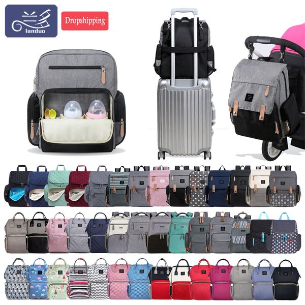 

authentic land mommy diaper bags mother large capacity travel nappy backpacks with anti-loss zipper baby nursing bags mpbj01 201120
