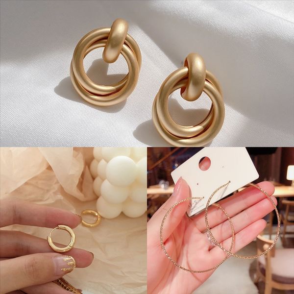 

yjj fashion arrival small pink red stainless steel earring hook black green stud zirconia cubic earring earring women for new, Golden
