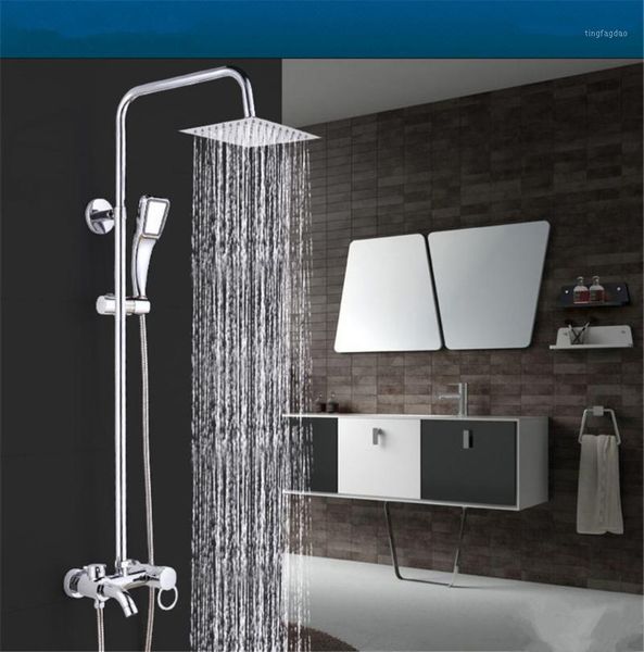 

bathroom shower heads 1pcs 8" stainless steel square head over-head sprayer chrome finish1