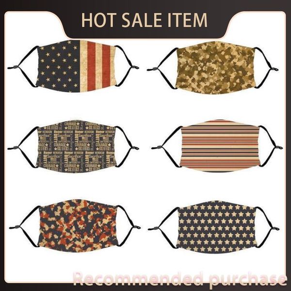 

dwf7 adjustable masks mask dustproof face flag masks bill breathable reusable sunscreen protective washable printing america respirator wiiq