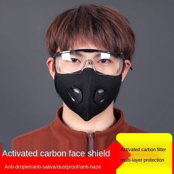 

outdoor riding mask windproof dustproof washable active carbon mask mountaineering sports face cover riding mask, Black