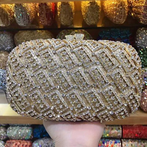 

little square shape white rhinestone crystal women purse 2020 party handbags fashion ladies gold metal mini bag1