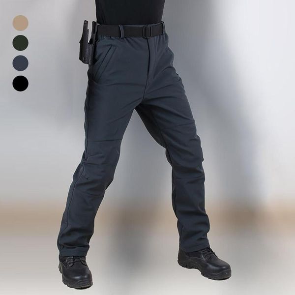 

men's pants men casual zipper pockets thick warm long trousers outdoor hiking cargo sweatpants straight trouser plus size 3xl, Black