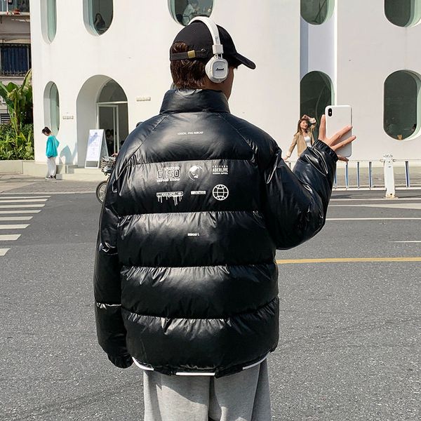 

2021 cotton man-quilted clothes new autumn student thicken large cotton-padded clothing male youth pkk1, Black