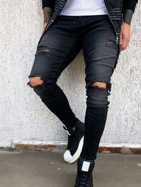 

men ripped frayed skinny jeans x5qh#, Blue