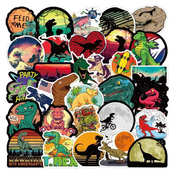 

50 шт не повторяя динозавр граффити наклейки скейтборд холодильник телефон гитара мотоцикл багаж поливинилхлоридные водонепроницаемая шутка