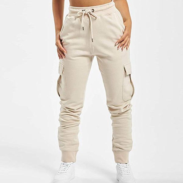 

women's sweatpants jogging bottoms female sports trousers casual ladies running fitness training loose sportwears xs-xl lj201130, Black;white