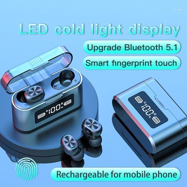 

tws wireless 9d hifi bluetooth5.0 earphone cvc8.0 noise reduction stereo wireless headset led display waterproof dual earphones1