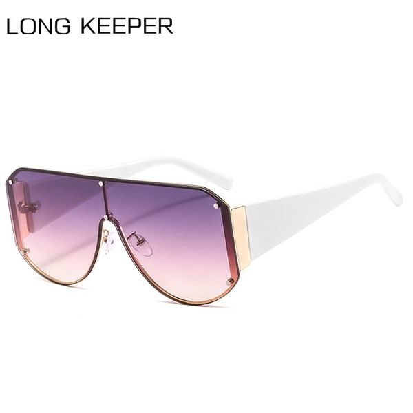 

sunglasses one-piece oversized women designer gradient sun glasses vintage square for female men uv400, White;black