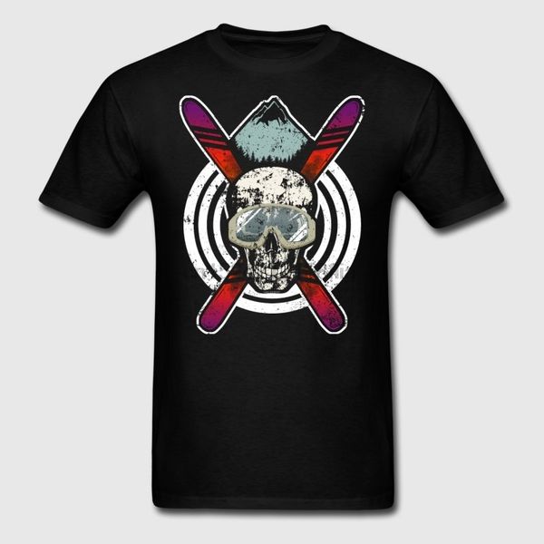 

printed t shirt for men clothes snow skied skull skied snow skiings resort t shirts fitted summer camiseta sport hooded sweatshirt hoodie