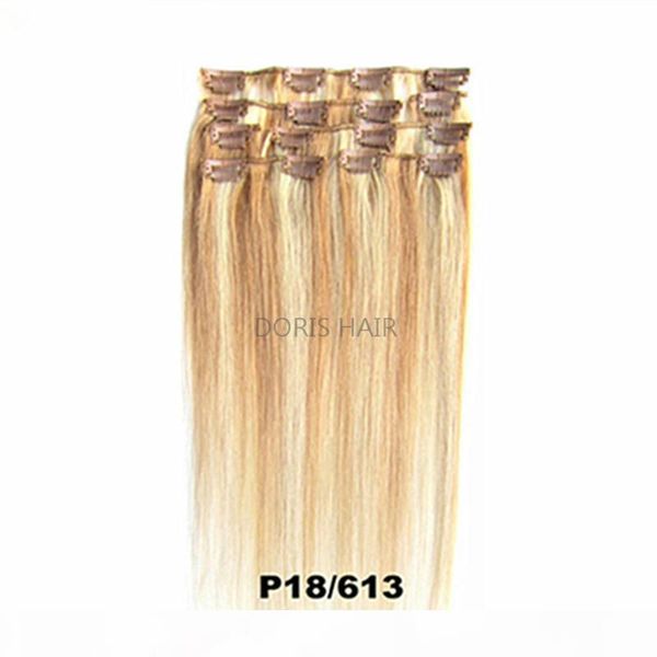 

dhl silky straight indian remy clip in on human hair extensions black brown blonde color fast delivery