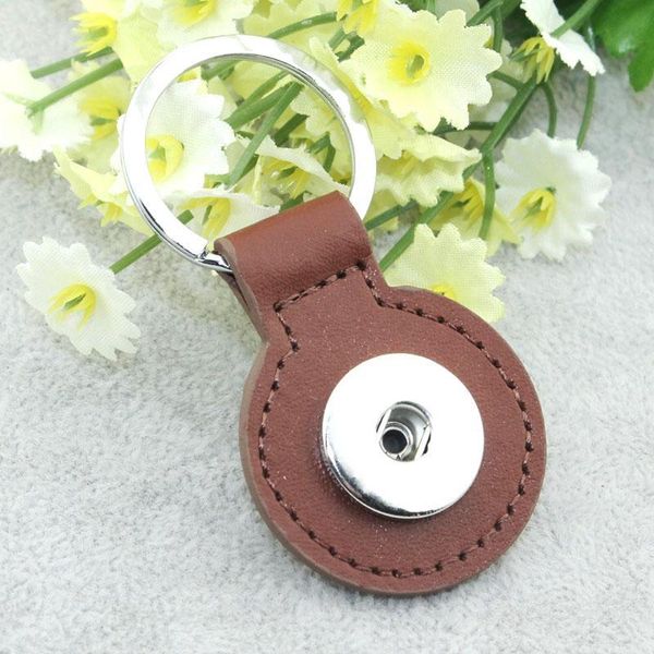 

round pu leather key chains 18mm snap button keychain jewelry for men women cute key rings 6187 q jllikc, Silver