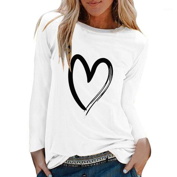 

women t-shirt spring fashion women casual print shirts o-neck long sleeve loose t-shirt casual shirts #40%1, White