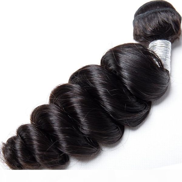 

1 piece peruvian human hair weft loose wave unprocessed brazilian hair weave for you good hair bundles, Black;brown