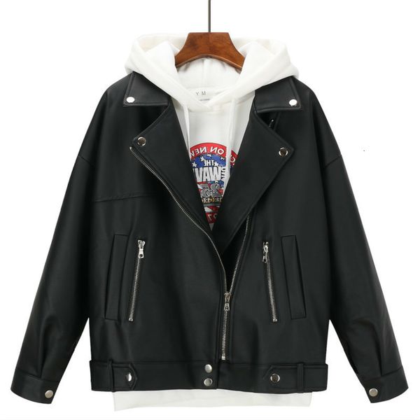 

women's autumn synthetic fur motorcycle wallet, coat, black, 2020