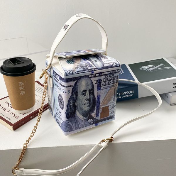 

fashion dollar pattern crossbody for women 2020 shoulder purses and handbags pu leather female money bucket bag c1223