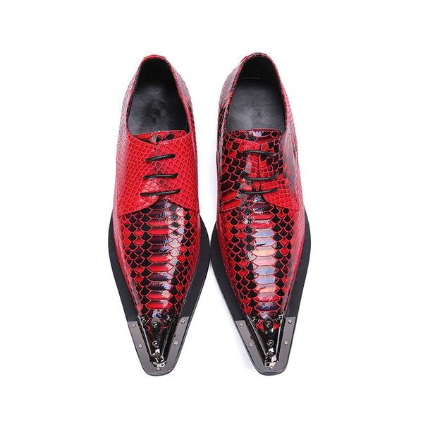 

men's pointed toe dress shoes fish scale pattern river lace-up oxford for men party wedding shoes men size 38-46, Black