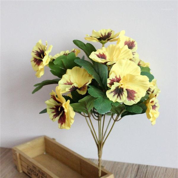 

artificial simulation silk flower new wedding party home table decoration floral artificial fake pansy1