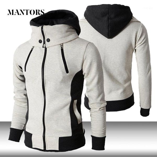 

men zipper hoodies casual fleece autumn winter new solid hooded sweatshirt tracksuit scarf collar hooded male fitness hoody coat1, Black