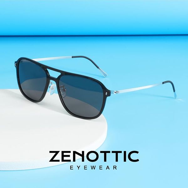 

zenottic nylon titanium sunglasses women men double bridge sun glasses fashion coating mirrored polarized sunglass, White;black