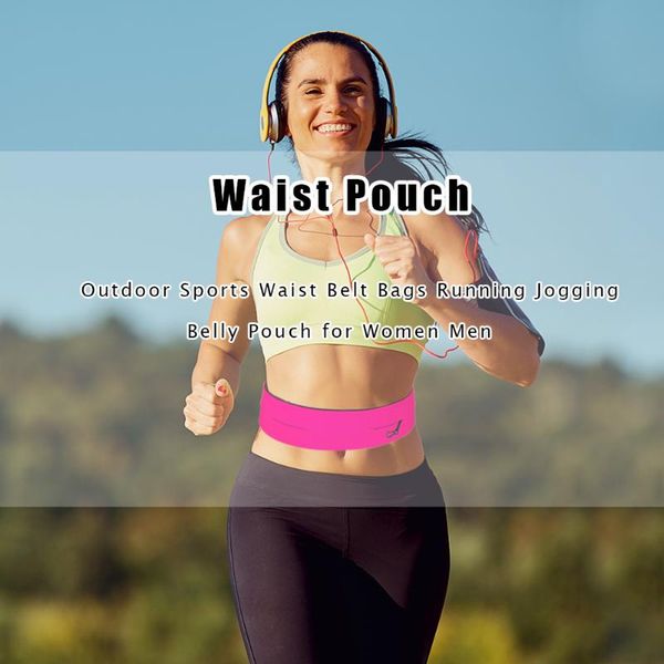 

waist support sport belt bag jogging belly pouch easy safety outdoor milk silk running exercise accessories for women men, Black;gray