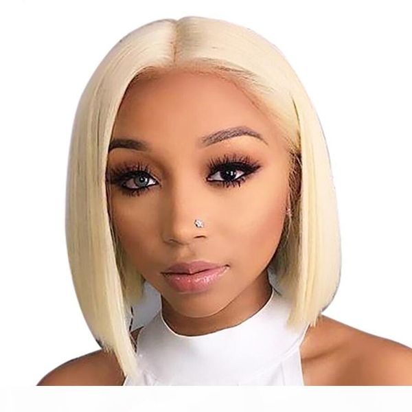 

13x4 blonde lace front wig brazilian 613 short bob lace front human hair wigs for black women transparent lace front wig, Black;brown