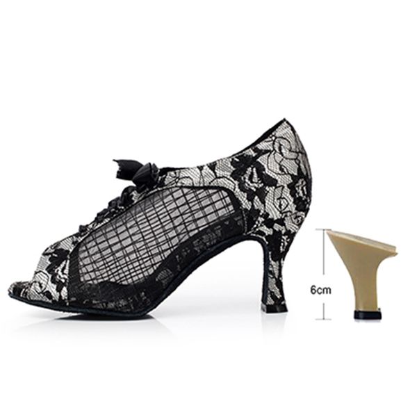 

2021 new woman latin black red lace up ballroom salsa dancing shoes for girls soft bottom practice waltz dance sandals u0sk