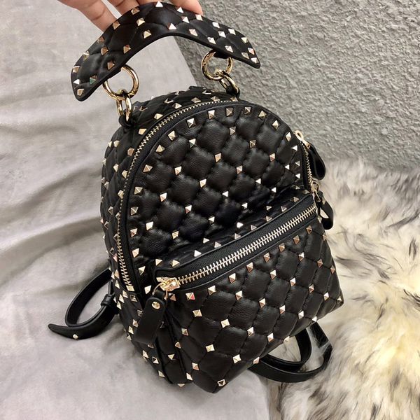 

mini backpack school bag fannypack leather fashion back pack shoulder bags rivet sheepskin crossbody bag ing