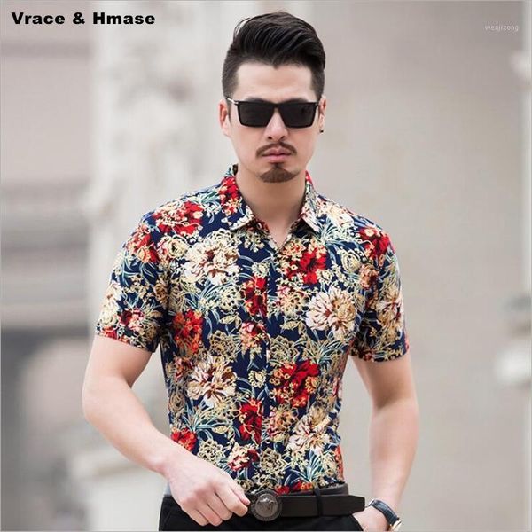 

no.806 chinese style bronzing floral pattern fashion short sleeve shirt summer 2021 new quality silk cotton thin shirt men -3xl1, White;black