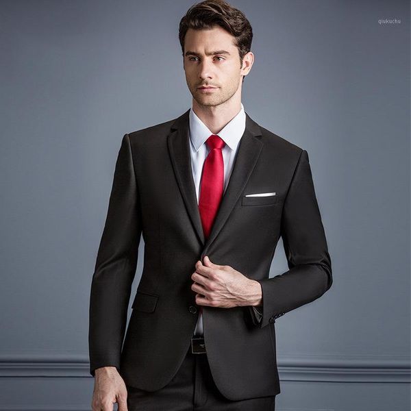 

2020 han edition cultivate morality suit male professional male bridegroom party work suit two-piece business1, White;black