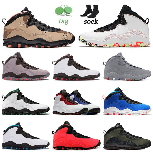 

wholesale new jumpman 10 10s basketball shoes og sneakers ember glow desert camo chicago cool grey gs fusion red tinker woodland mens sports