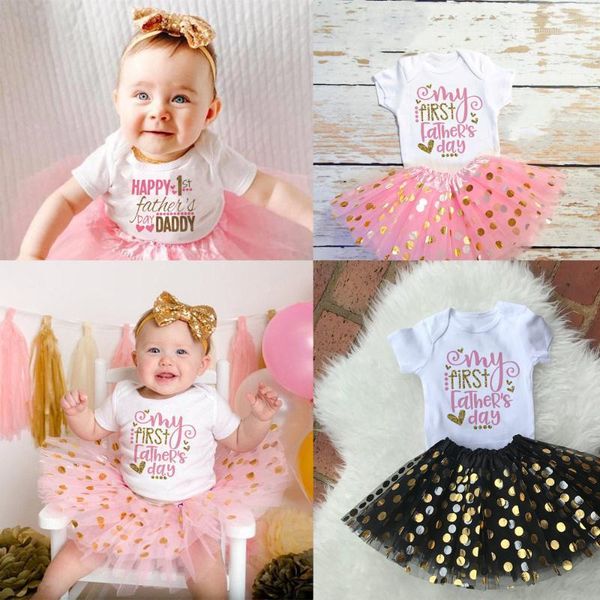 

girl's dresses my first father's day born baby summer tutu and bodysuit set short sleeve playsuit gift girls fashion set1, Red;yellow