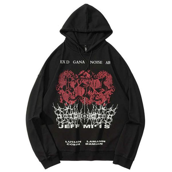 

hip hop streetweat sweatshirt letter graphical print harajuku trui 2021 men herfst katoen casual hooded hoodie black