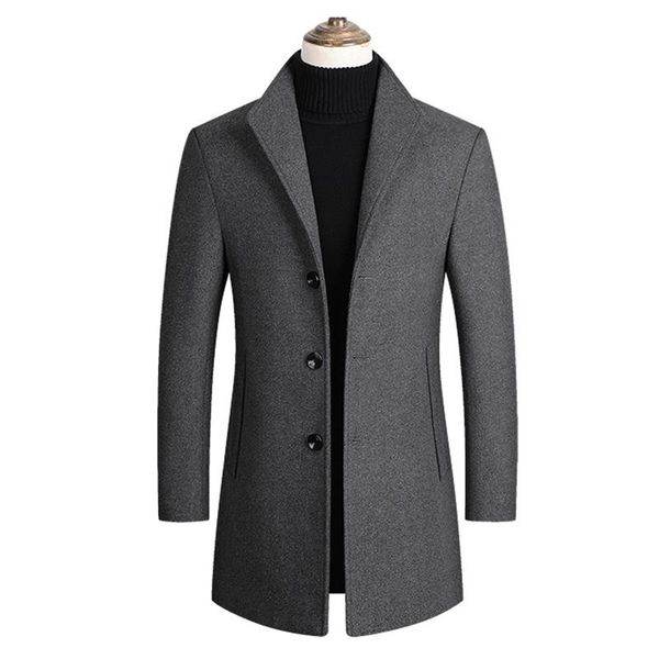 

isurvivor 2020 men wool blends coats autumn winter new solid color men's wool coats luxurious blends coat male, Black;brown