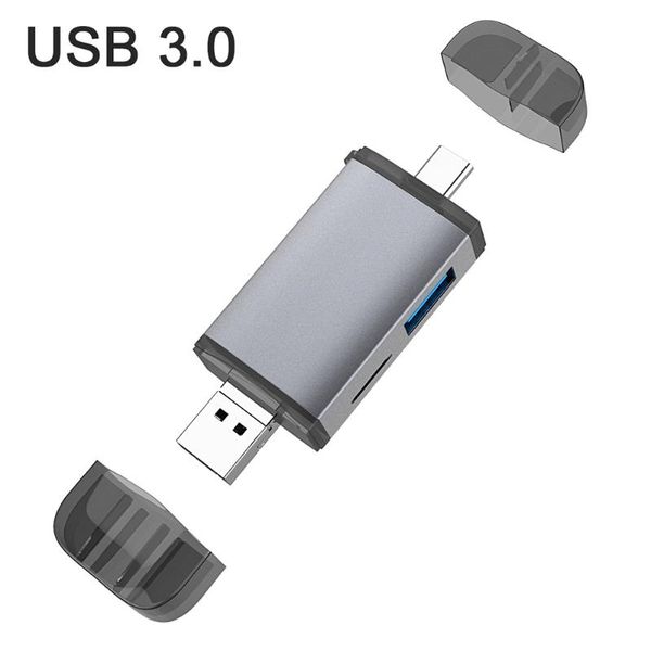 

6-in-1 card reader usb2.0 usb3.0 sd/mmc slot micro sd/tf slot multifunctional type-c otg card reader sd/tf/ with usb