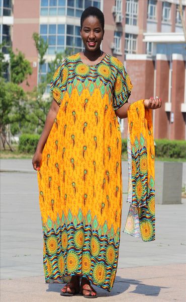 

womens dresses 2021 new fashion yellow colorful printed party cotton african dashiki dress drop shipping good quality, Black;gray