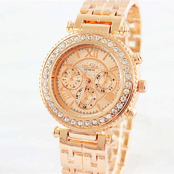 

watch fashion versatile simple roman women's dial women's steel band watch, Slivery;brown