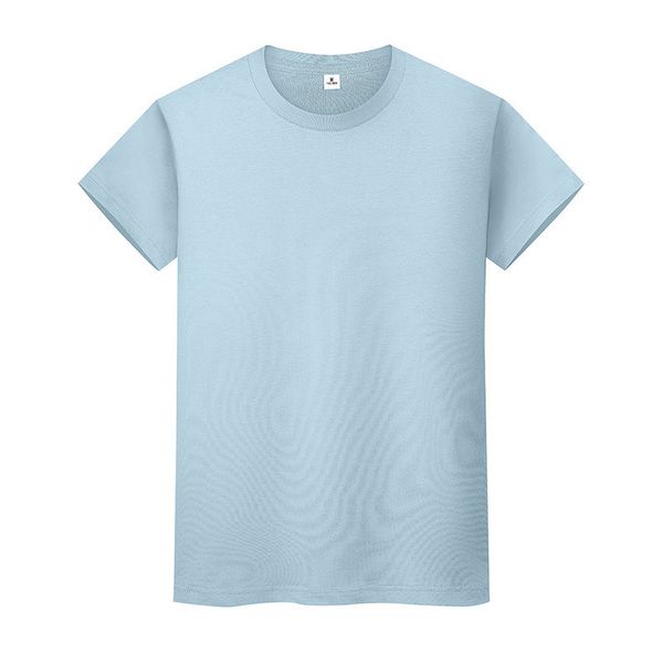 

new round neck solid color t-shirt summer cotton bottoming shirt short-sleeved mens and womens half-sleeved x5cw