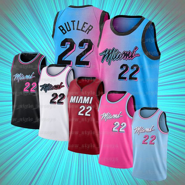 

22 butler jeresy wade jimmy 3 dwayne tyler dwyane pelican herro goran bam dragic adebayo robinson miami heats basketball jersey x7, Black;red