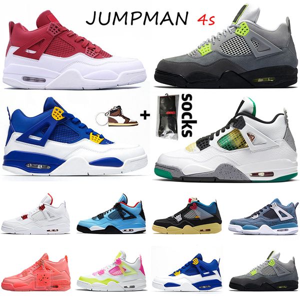

jumpman designer womens mens basketball shoes 4 4s lightning neon lemon venom monsoon blue sports sneakers trainers
