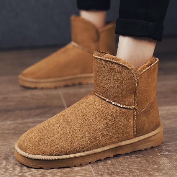 

snow boots women cotton shoes with velvet warm casual shoes ankle boots high-couple winter outdoor warm men, Black