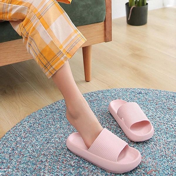 

women's breathable house slippers ladies home non slip slides female comfortable flats woman thick bottom women platform shoes #sa25, Black
