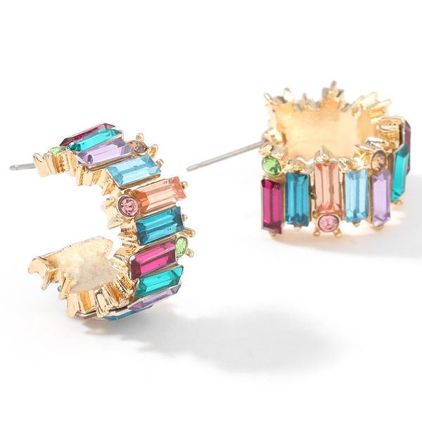 

acrylic flower stud earring for women classical style women party birthday christmas gift ins colorful earrings, Golden;silver