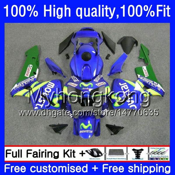 Einspritzung OEM für HONDA CBR 600RR 600F5 600CC CBR600 RR F5 03 04 49HM.17 CBR600RR 03 04 CBR600F5 CBR 600 RR Movistar Blau 2003 2004 Verkleidungen