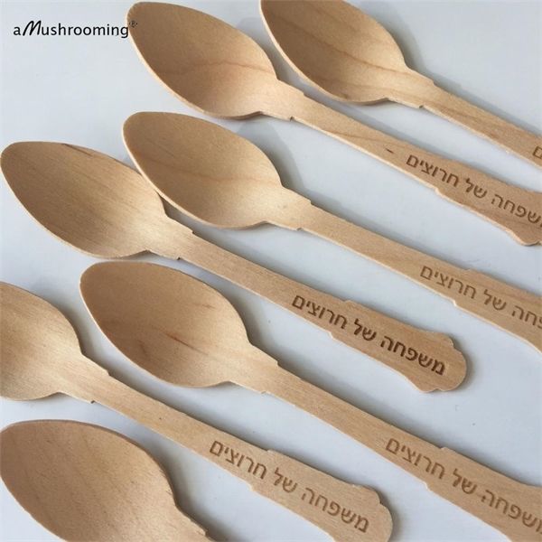 

wooden honey spoons personalized potluck party mini ice cream spoons vintage bachelorette birthday bridal shower favors 1027