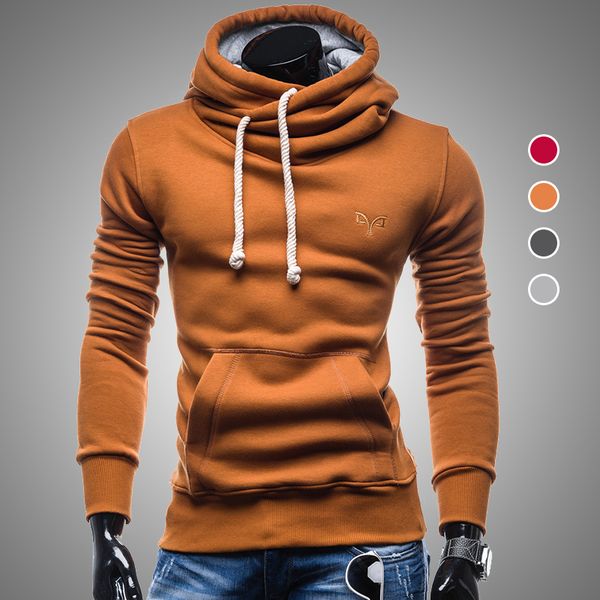 

mens autumn winter casual turtleneck hoodies man hooded sweatshirts male tracksuit blouse clothing for men kg-442, Black