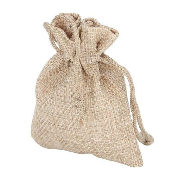 

gift wrap small burlap linen jute sack jewelry pouch drawstring wedding mini bags 2021 arrival