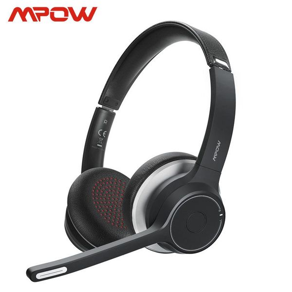

mpow hc5 bluetooth 5.0 headset for call center driver office wireless wired 2 in 1 22h battery life cvc 8.0 noise cancelling mic